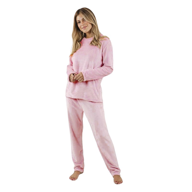 Pijama Quentinho em Fleece Microfibra Macio PP ao G Rosa