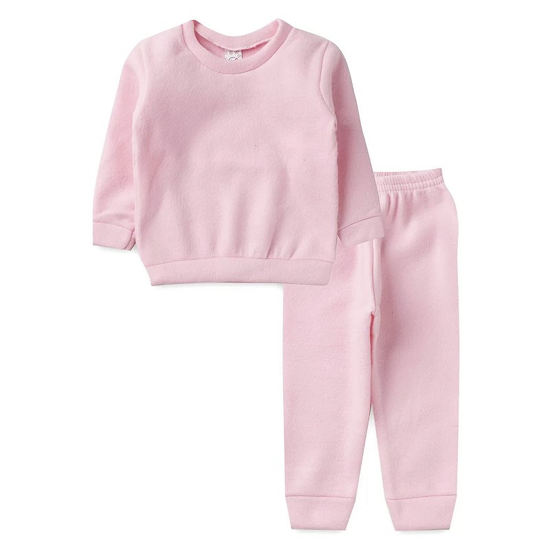 Pijama Infantil Menina em Fleece Inverno Fofinho 2 ao 10 Rosa