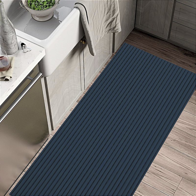 Tapete Passadeira Emborrachado PVC Antiderrapante AZUL