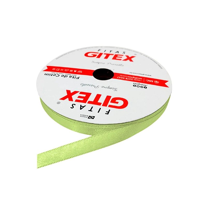 Fitas de Cetim 10mm / 11mm nº02 Rolo com 50 Metros Face Simples Gitex