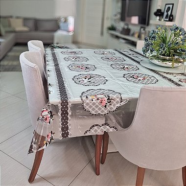 Toalha de Mesa de Plástico Cristal Transparente Estampada 1,00x1,40m Decoração Cozinha