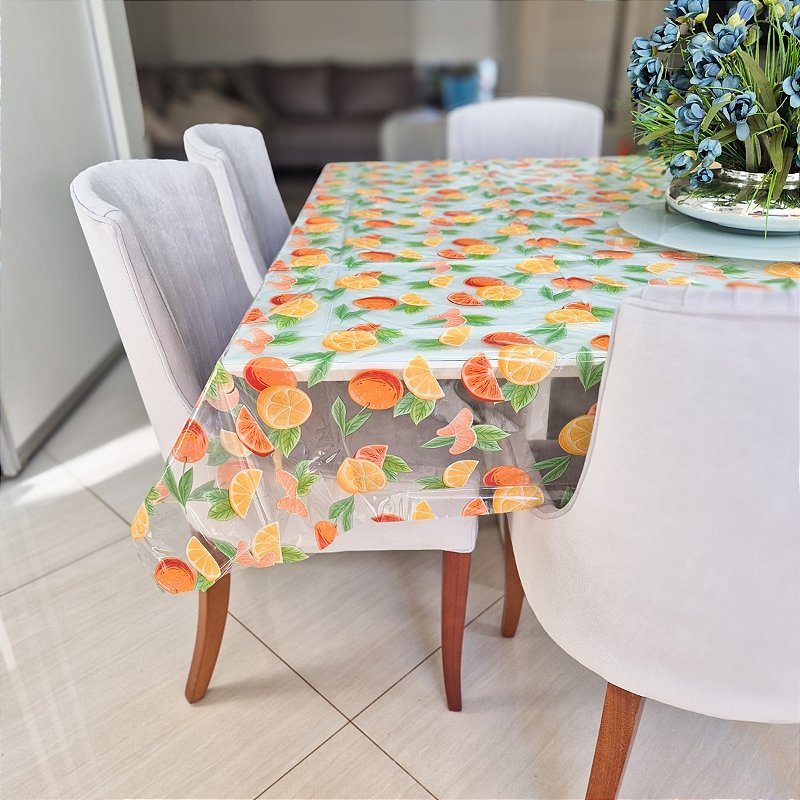 Toalha de Mesa PVC Cristal 4,00x1,40 Transparente Impermeável Protetora
