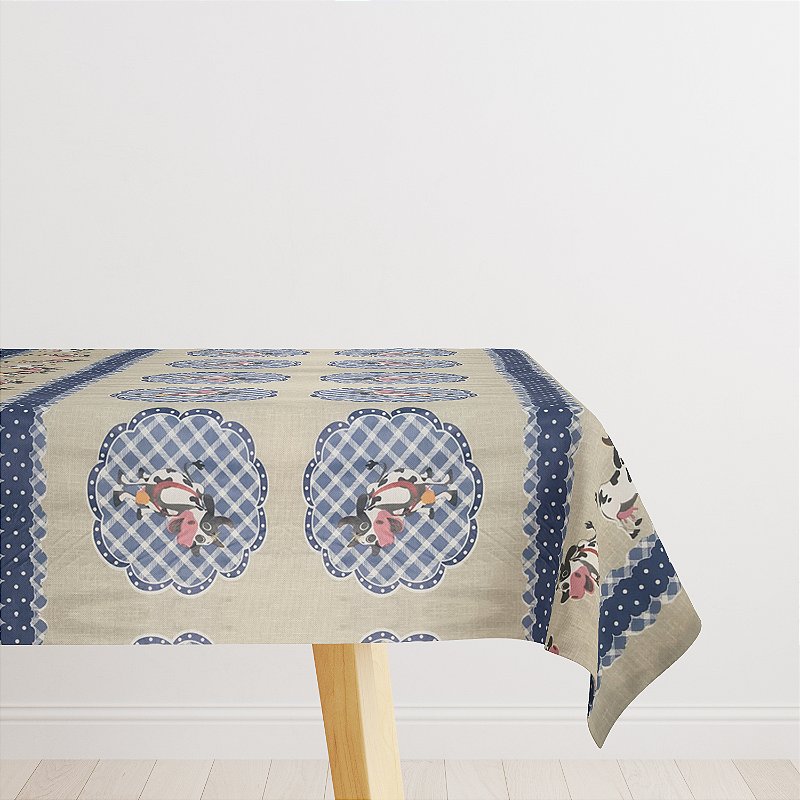 Toalha de Mesa Plástica PVC Impermeável Térmica Estampa 41 Vaquinha