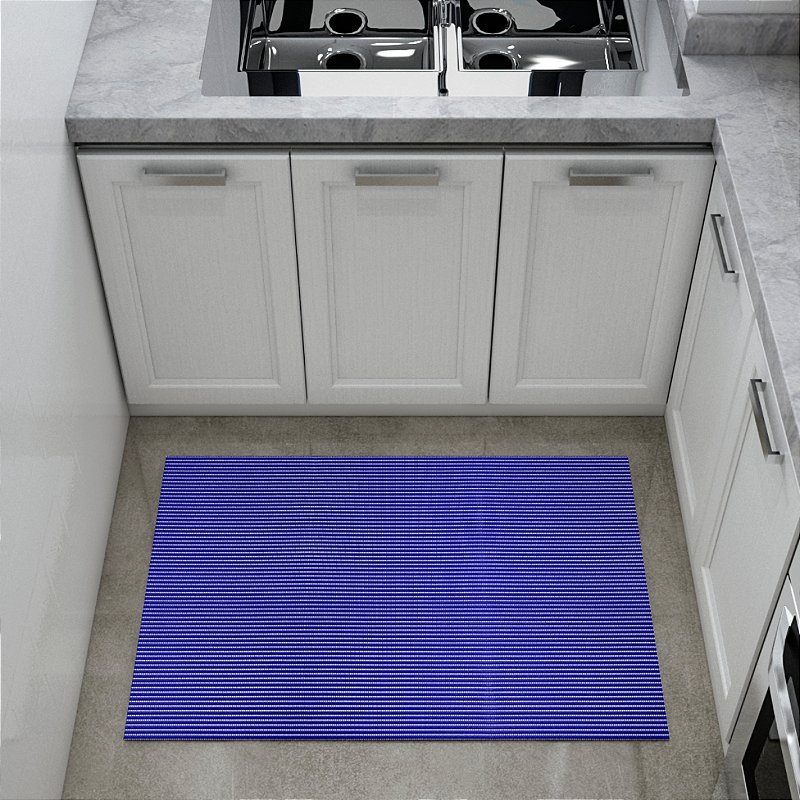 Passadeira Tapete Emborrachada Antiderrapante  43cm de largura Azul Royal