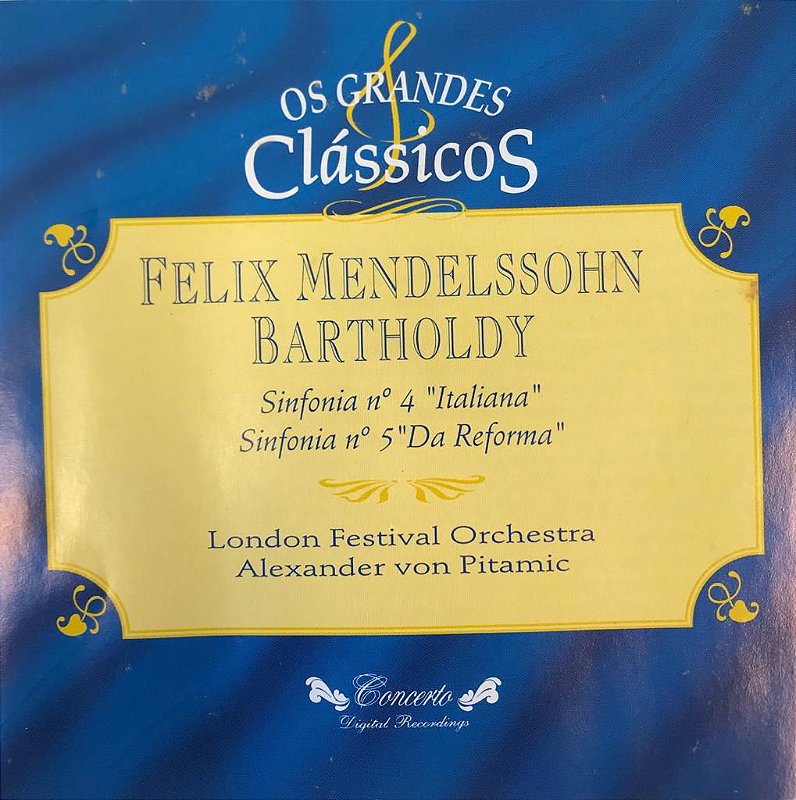 CD - Felix Mendelssohn Bartholdy - Sinfonía 4 Y 5 - Os Grandes