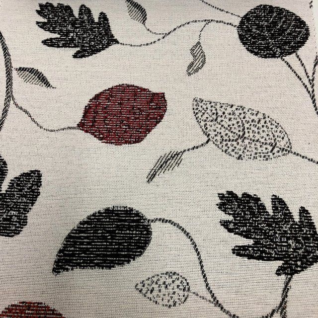 Tecido Para Sofá Jacquard Estampado Folhas Marrom e Vermelho- Évora 19 -  Viivatex - Site de tecidos para sofá, cortinas, papel de parede e móveis