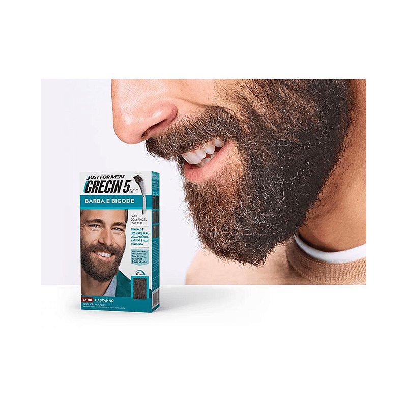 Tintura grecin 5 Barba e Bigode M-90 Castanho - FisioSmart Loja de ...
