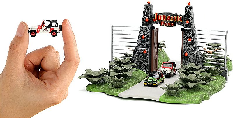 Pack De 3 Nano Cars Jurassic Park Jada Toys - Die-cast, échelle Variable, Neuf