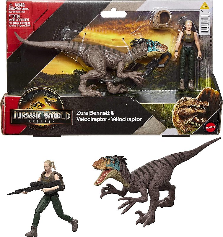 【在庫セール】マテル(MATTEL) ジュラシックワールド(JURASSIC W CONJUNTO ZORA BENNET E VELOCIRAPTOR MATTEL JURASSIC WORLD REBIRTH