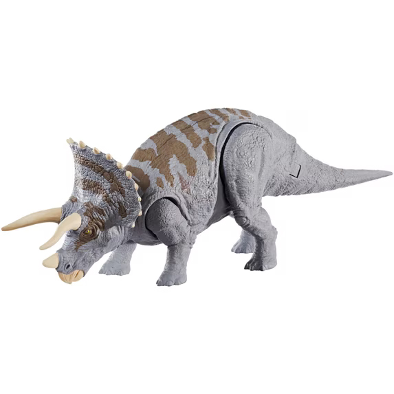 TRICERATOPS MATTEL 2019 CINZA DUAL ATTACK DINO RIVALS DINOSSAUROS