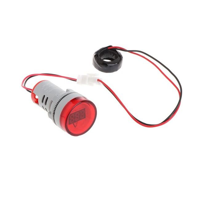 Amperometro Digitale Con Voltmetro E Luce LED Da Pannello 22mm, 100A AC 110V, Forma Tonda/quadrata
