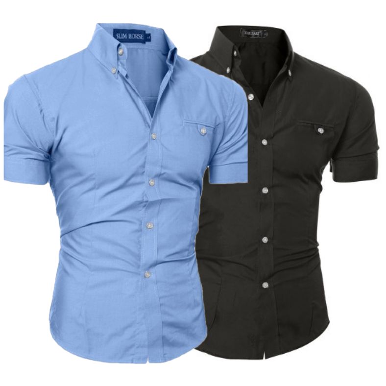camisas manga corta slim fit
