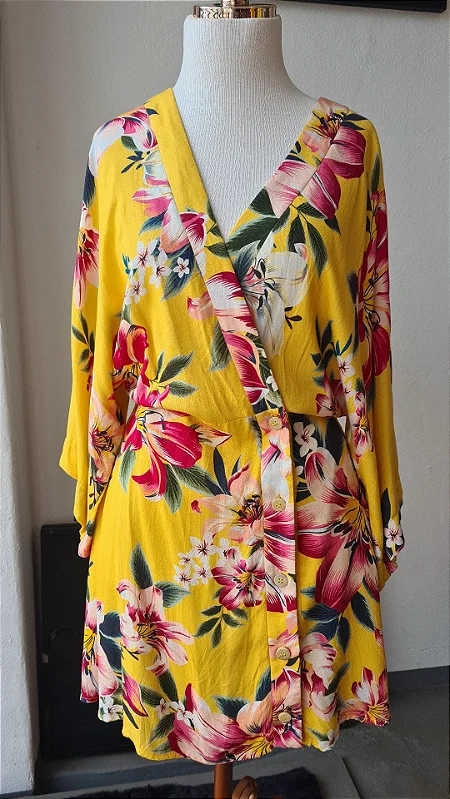Vestido Farm amarelo florido P