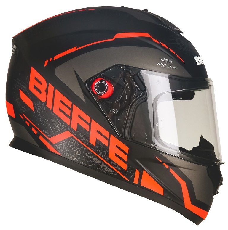 Capacete Bieffe B Naked Preto Fosco Vermelho Moto X Wear Loja Ideal Para Motociclista
