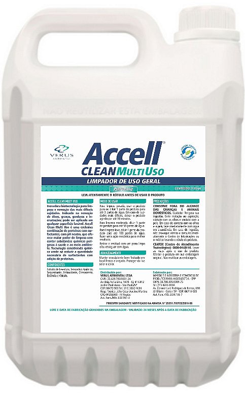 Accell® Clean Multiuso Perfumado - 5 Litros - Verus Ambiental ...
