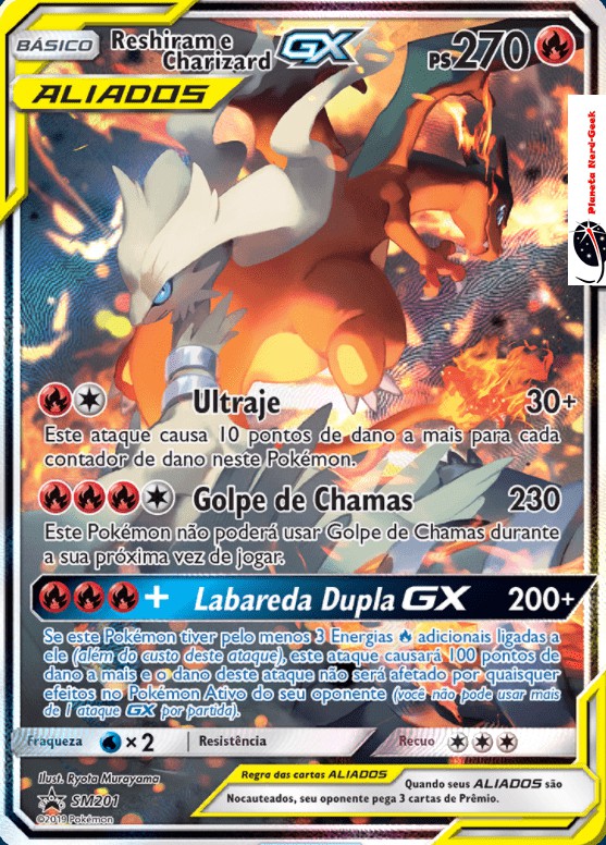 Reshiram e Charizard GX (SM201) - Carta Avulsa Pokemon - Planeta Nerd-Geek