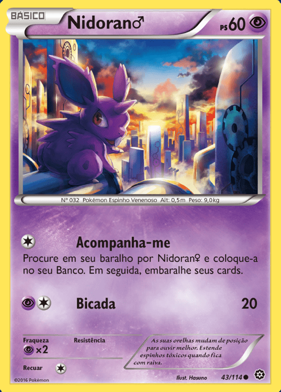 Nidoran Macho Nidoran Male (43/114) Carta Avulsa Pokemon