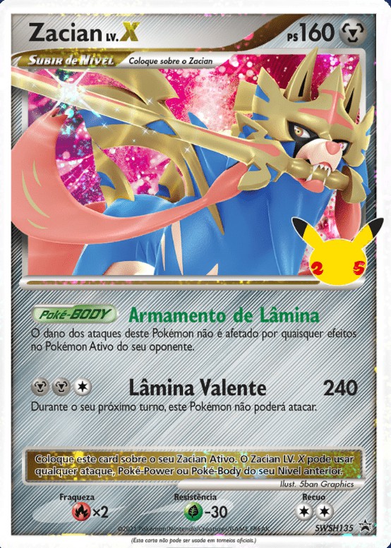 Zacian Lv.X (SWSH135/71) - Carta avulsa Pokemon - Planeta Nerd-Geek