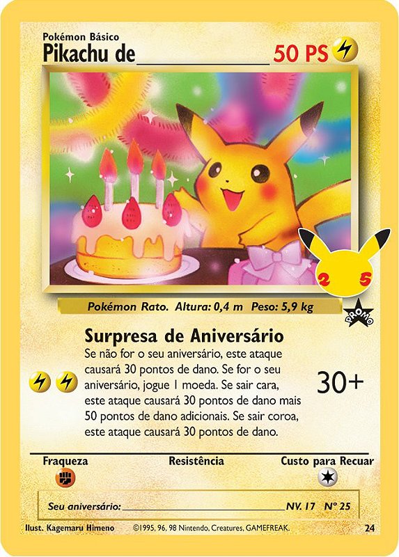 Carta Pokémon em Metal Pikachu, Promoçoes