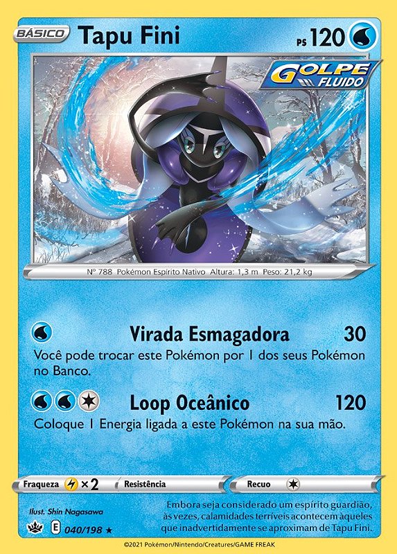 Carta Pokémon Lendário Tapu Fini Trovões Perdidos no Shoptime