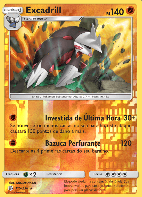 Excadrill (115/236) REV FOIL - Carta Avulsa Pokemon - Planeta Nerd-Geek