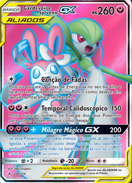 Gardevoir e Sylveon GX (204/214) - Carta Avulsa Pokemon - Planeta