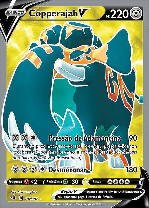 Copperajah-V (187/192) - Carta Avulsa Pokemon - Planeta Nerd-Geek