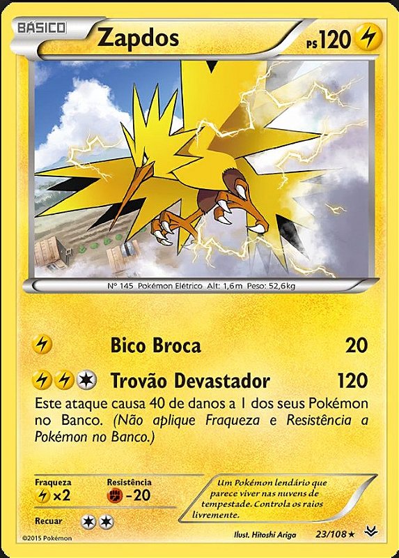 Zapdos (23/108) - Carta Avulsa Pokemon - Planeta Nerd-Geek