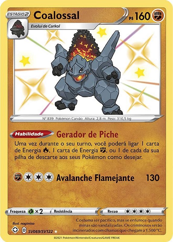 200 Cartas Pokemon Original c/ 05 Brilhante + 1 Ultra Rara V - Ri