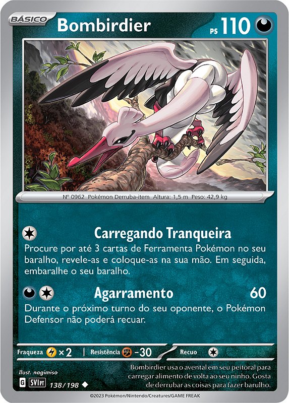 Pokémon Bombirdier aparenta ser inspirado em um pássaro que joga