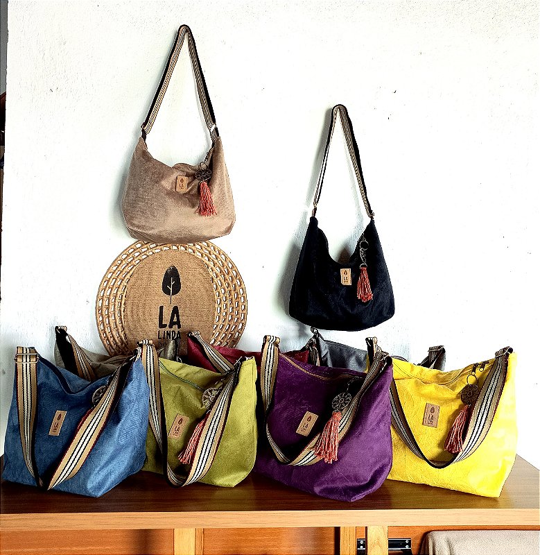 COMBO com 3 Bolsas em Tecido aveludado (ESCOLHA AS CORES PELO NOSSO WHATSAPP)