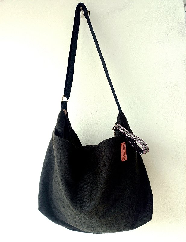 Bolsa Black aveludada bolso frontal Alça ajustável