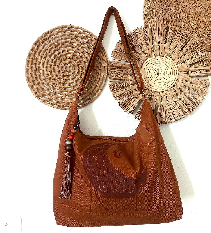 Bolsa Lua Boho Alça Ajustável Brim