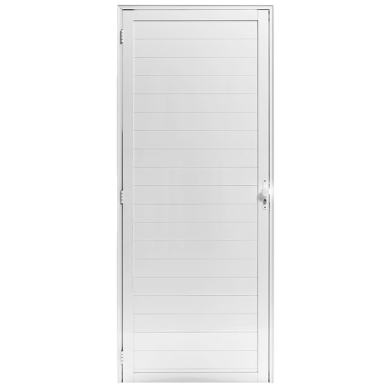 Porta Lambril Fechada - C/Maçaneta - Alumínio Branco Duplo - JD