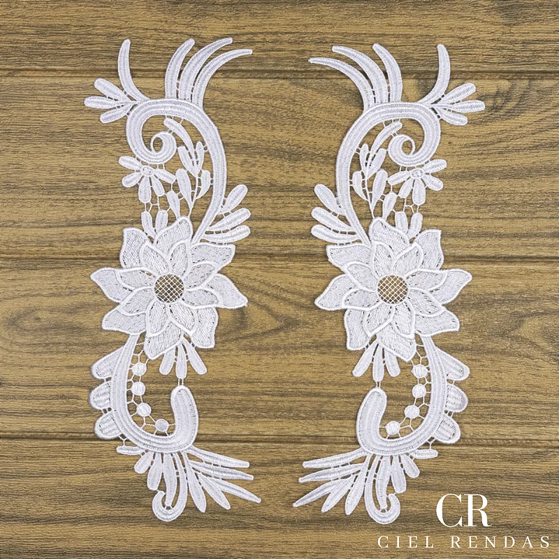 Aplicação Guipir Branca CH-3351 (10,5cm - 31,0cm)(6 pares) - CIEL ...