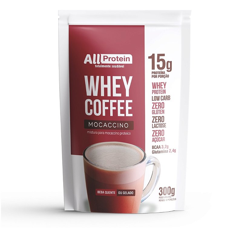 1 Pacote de Whey Coffee Zero Lactose Mocaccino 300g (12 doses
