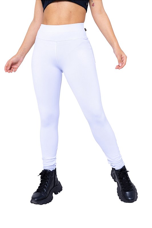 Calça Legging Branca Feminina Lisa Fitness Suplex Enfermagem - Academia -  WOLFOX