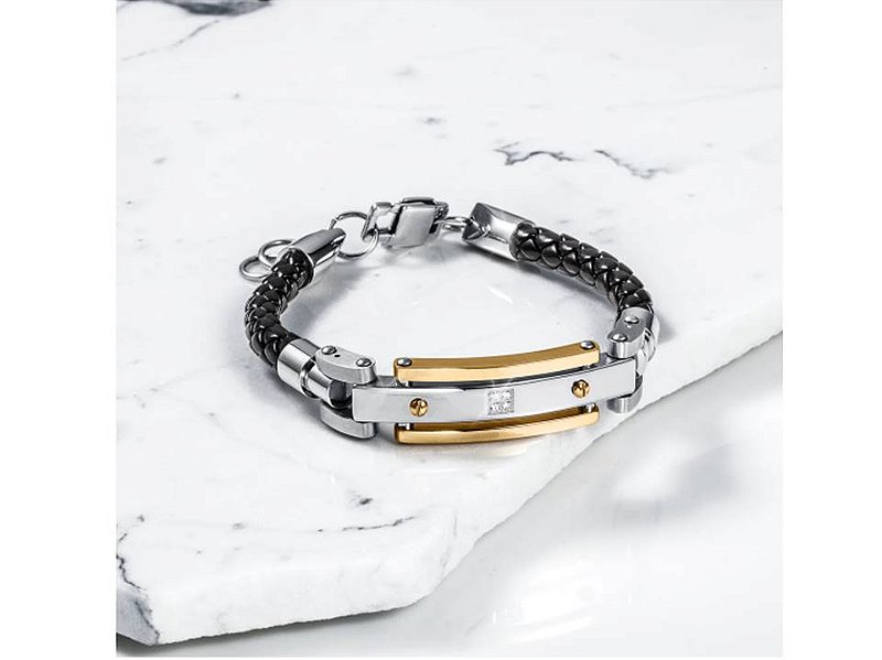 Pulseira RALPH CHRISTIAN - 4 DIAMANTES GENUÍNOS - MASCULINA