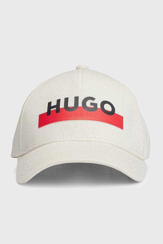 BONÉ HUGO BOSS EM SARJA DE ALGODÃO COM LISTRA E LOGO - 100% ORIGINAL