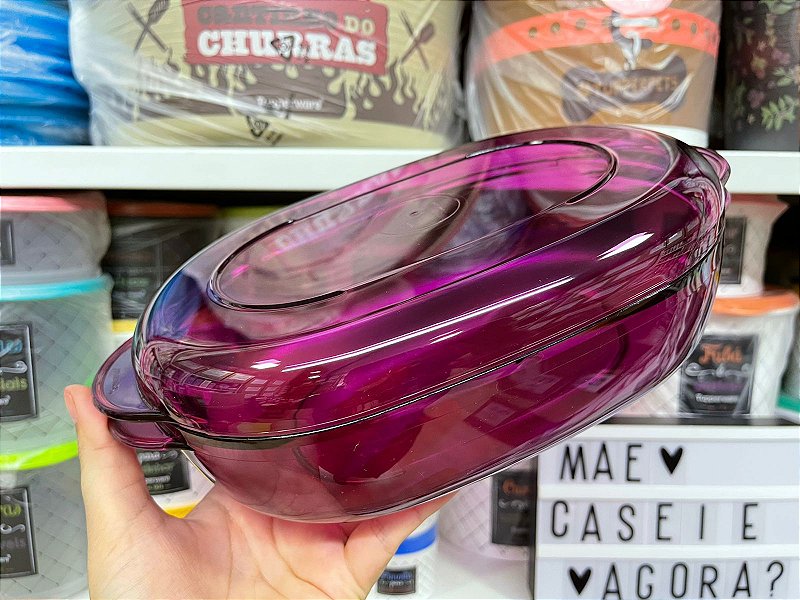 Tupperware Travessa Microplus Oval 1 5 Litros Roxa M e Casei E Agora 