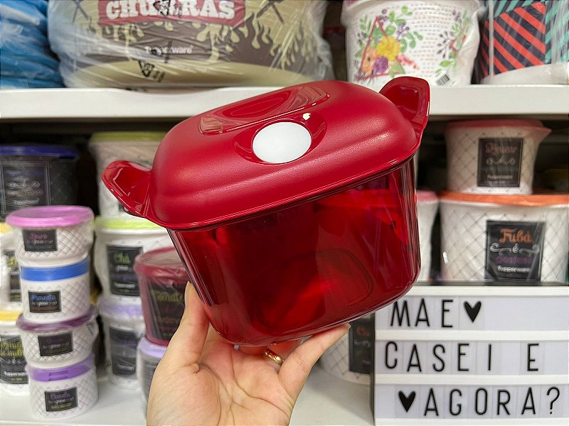 Tupperware Cristal Pop Quadrada 1 9 Litros Vermelha M e Casei E 