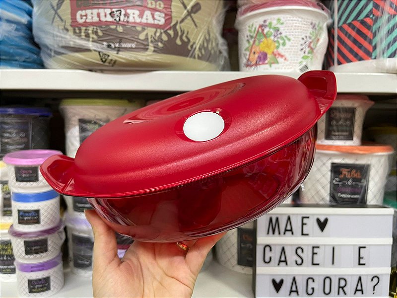 Tupperware Cristal Pop 2 Litros Oval Vermelha M e Casei E Agora 