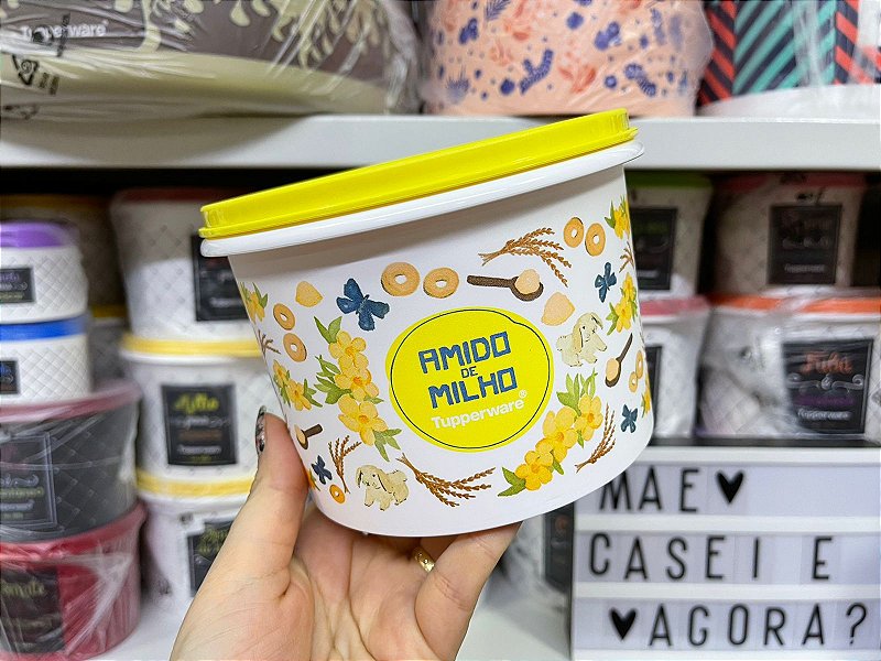 Tupperware Tupper Caixa Amido de Milho Floral 400 gr / 1,1 Litros