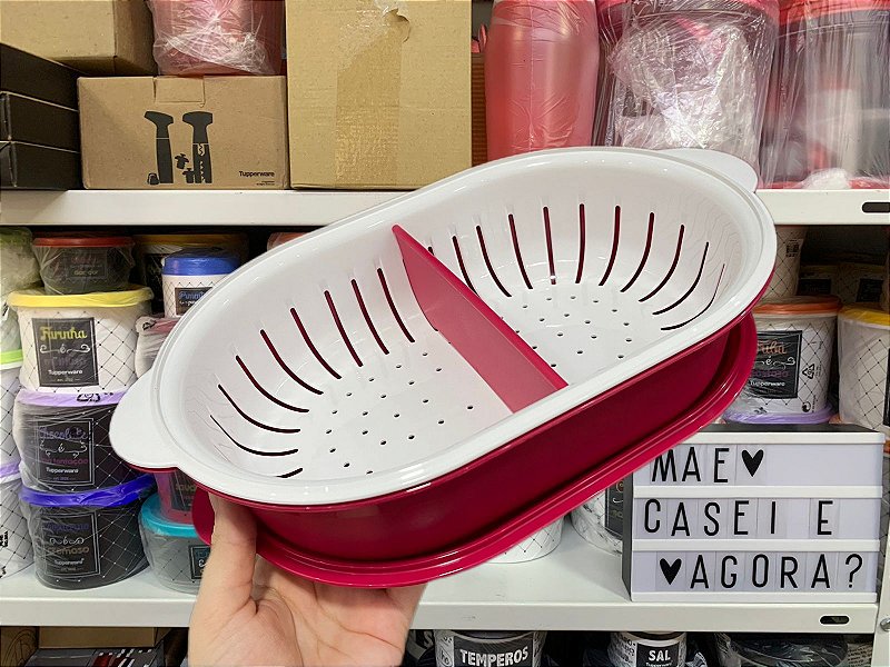 Tupperware Travessa Oval M ltipla 2 5 Litros Vermelha E Branca M e 