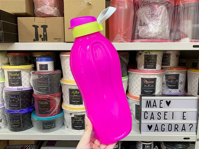 Tupperware Eco Tupper Plus 2 Litros Rosa Fluo - Mãe, Casei e Agora