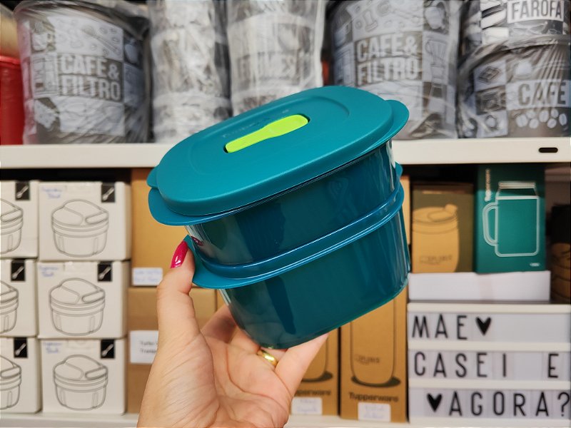 Tupperware Cristalwave Quadrada Geração II 800 ml + 500 ml