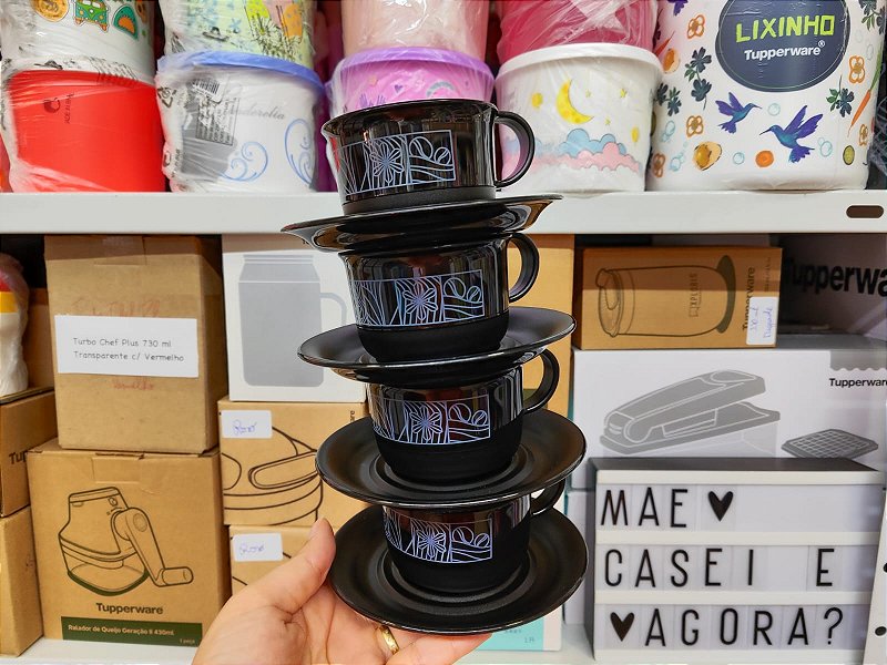 Tupperware Kit 4 Xícaras 150 ml Cantinho do Café - Mãe, Casei e