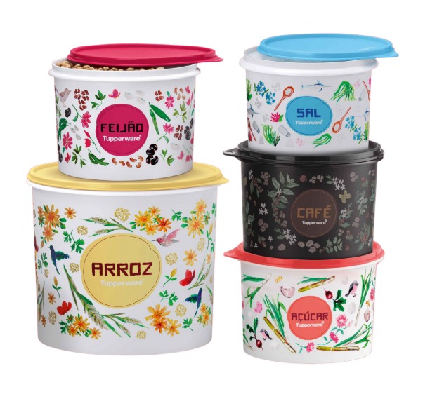 Tupperware Kit 5 Peças Floral - Mãe, Casei e Agora?-Tupperware!