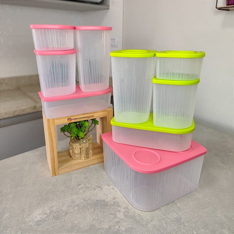 Tupperware スタートセットモジュラーシェルフ 9個セット Tupperware Kit 9 Peças Fresh Box - Mãe, Casei e Agora?-Tupperware!