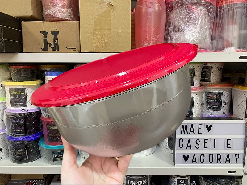 Tupperware Cristal 3 5 Litros Tampa Vermelha M e Casei E Agora 